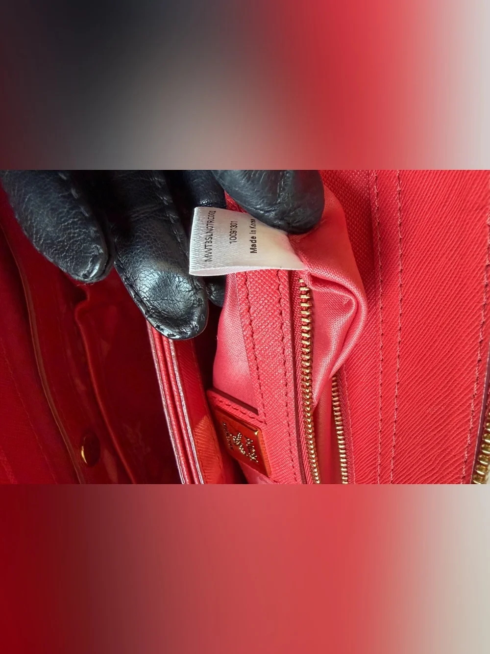 MCM Red Saffiano Leather Satchel - Brand Unknown